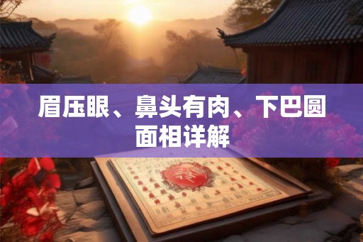 眉压眼、鼻头有肉、下巴圆面相详解