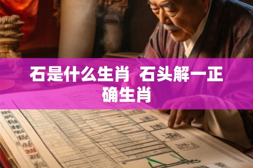 石是什么生肖  石头解一正确生肖