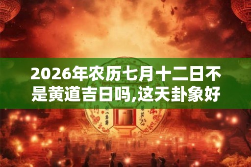2026年农历七月十二日不是黄道吉日吗,这天卦象好吗？