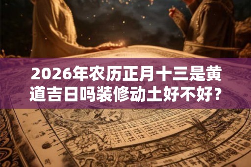 2026年农历正月十三是黄道吉日吗装修动土好不好？