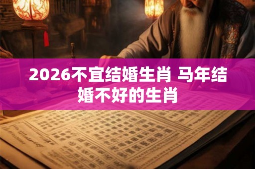 2026不宜结婚生肖 马年结婚不好的生肖