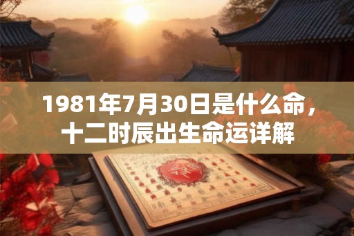 1981年7月30日是什么命，十二时辰出生命运详解