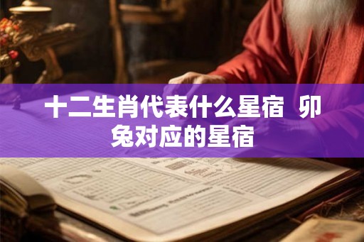 十二生肖代表什么星宿  卯兔对应的星宿