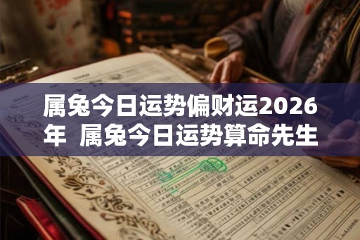属兔今日运势偏财运2026年  属兔今日运势算命先生网