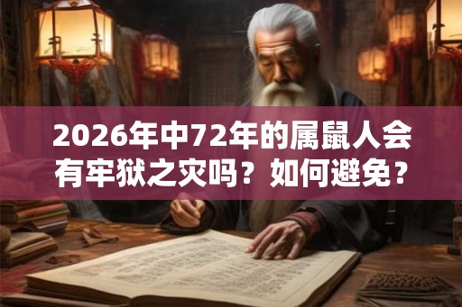 2026年中72年的属鼠人会有牢狱之灾吗？如何避免？