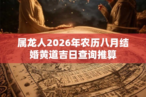 属龙人2026年农历八月结婚黄道吉日查询推算