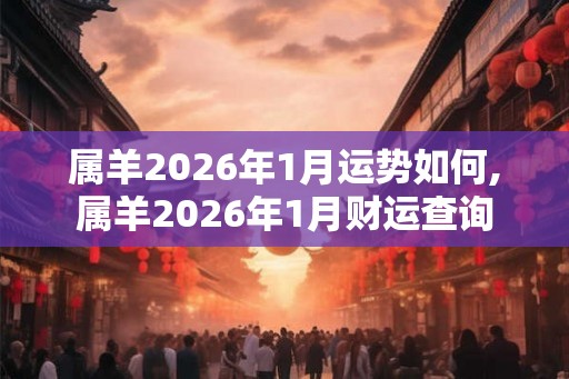 属羊2026年1月运势如何,属羊2026年1月财运查询