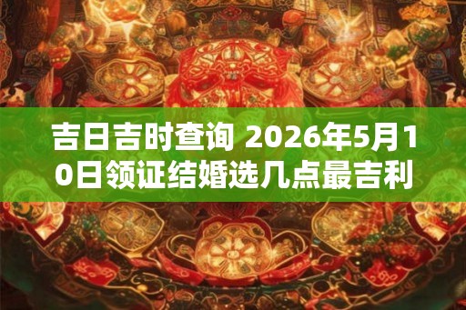 吉日吉时查询 2026年5月10日领证结婚选几点最吉利