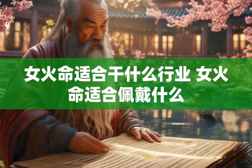 女火命适合干什么行业 女火命适合佩戴什么