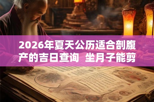 2026年夏天公历适合剖腹产的吉日查询  坐月子能剪头发吗