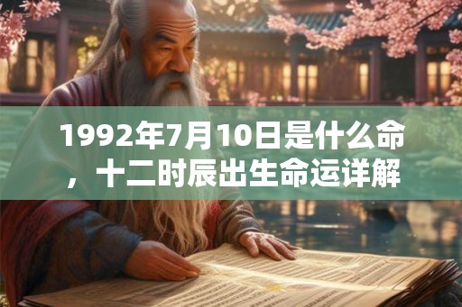 1992年7月10日是什么命,十二时辰出生命运详解 1992年7月10日是什么命,十二时辰出生命运详解