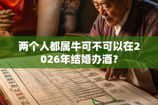 两个人都属牛可不可以在2026年结婚办酒？