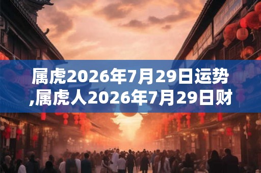 属虎2026年7月29日运势,属虎人2026年7月29日财运,生肖虎2026年7月29日运势