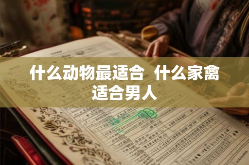 什么动物最适合  什么家禽适合男人