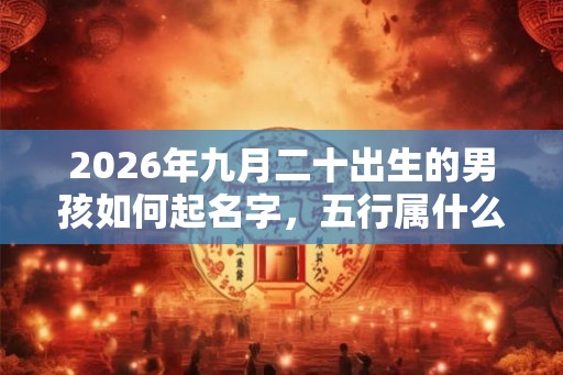 2026年九月二十出生的男孩如何起名字，五行属什么