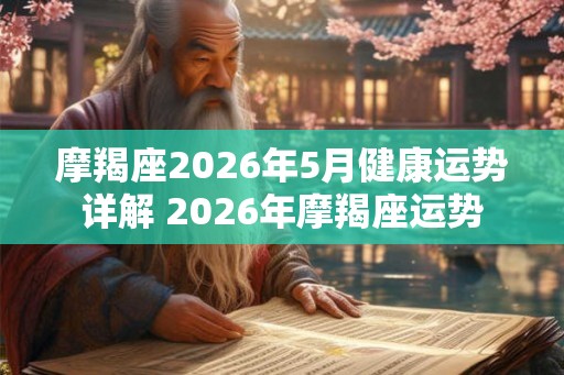 摩羯座2026年5月健康运势详解 2026年摩羯座运势
