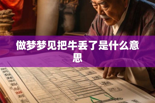 做梦梦见把牛丢了是什么意思