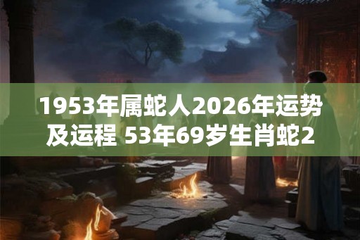 1953年属蛇人2026年运势及运程 53年69岁生肖蛇2026年每月运势