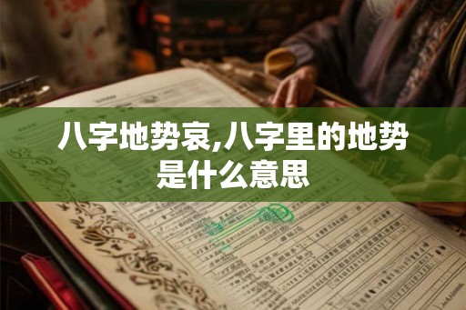 八字地势哀,八字里的地势是什么意思