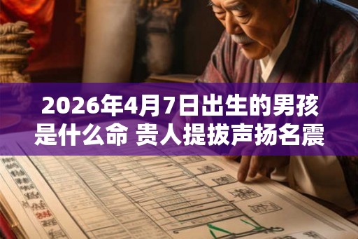 2026年4月7日出生的男孩是什么命 贵人提拔声扬名震