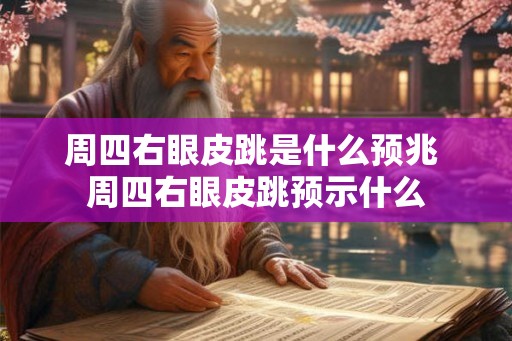 周四右眼皮跳是什么预兆 周四右眼皮跳预示什么