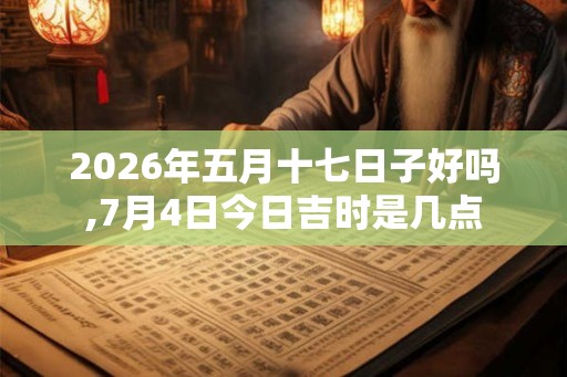 2026年五月十七日子好吗,7月4日今日吉时是几点 2026年五月十七日子好吗,7月4日今日吉时是几点