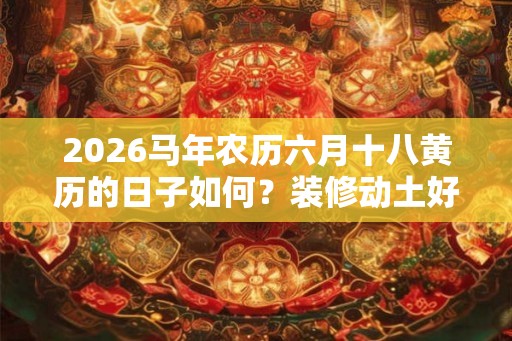 2026马年农历六月十八黄历的日子如何？装修动土好吗？