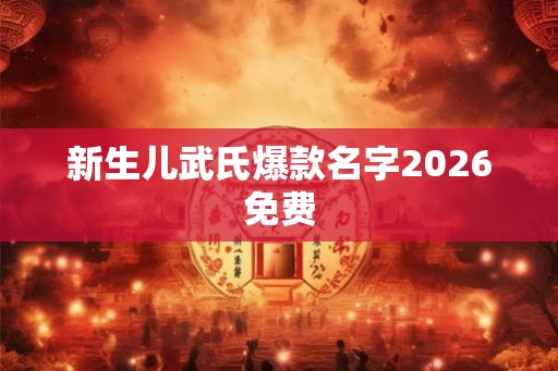 新生儿武氏爆款名字2026免费