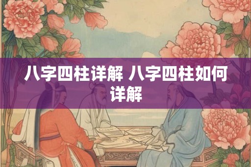 八字四柱详解 八字四柱如何详解