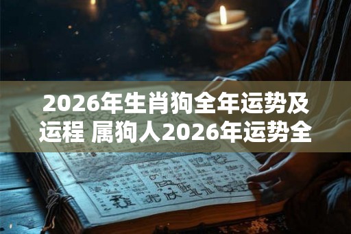 2026年生肖狗全年运势及运程 属狗人2026年运势全面详解