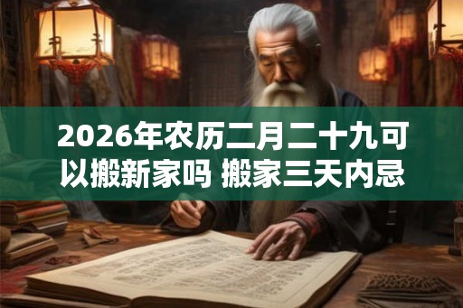 2026年农历二月二十九可以搬新家吗 搬家三天内忌讳