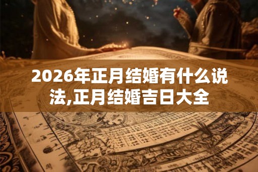 2026年正月结婚有什么说法,正月结婚吉日大全