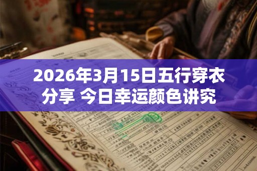 2026年3月15日五行穿衣分享 今日幸运颜色讲究