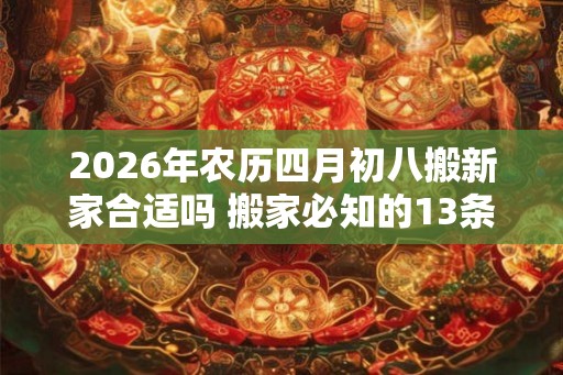 2026年农历四月初八搬新家合适吗 搬家必知的13条禁忌