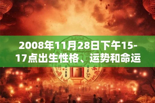 2008年11月28日下午15-17点出生性格、运势和命运
