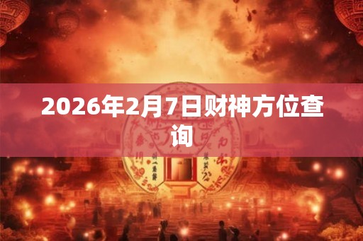 2026年2月7日财神方位查询 2026年2月7日财神方位查询