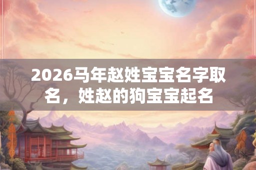 2026马年赵姓宝宝名字取名，姓赵的狗宝宝起名