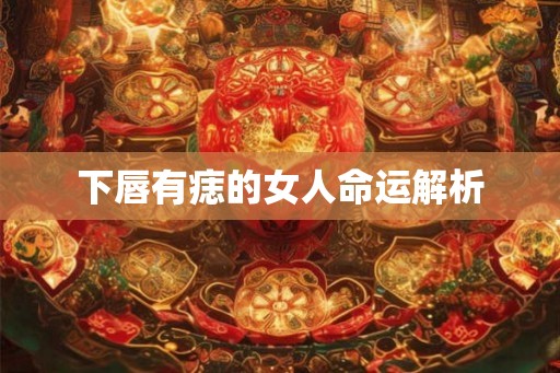 下唇有痣的女人命运解析