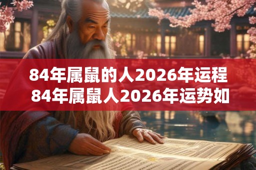 84年属鼠的人2026年运程 84年属鼠人2026年运势如何