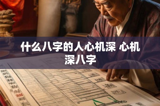 什么八字的人心机深 心机深八字