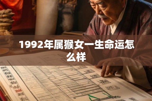1992年属猴女一生命运怎么样