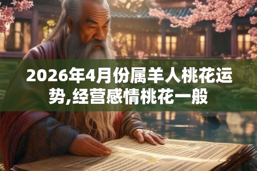 2026年4月份属羊人桃花运势,经营感情桃花一般