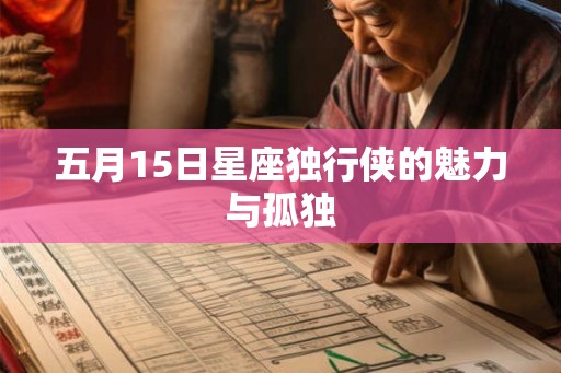 五月15日星座独行侠的魅力与孤独 五月15日星座独行侠的魅力与孤独