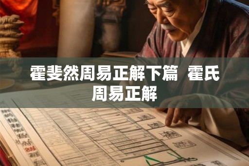 霍斐然周易正解下篇  霍氏周易正解