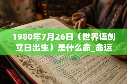 1980年7月26日（世界语创立日出生）是什么命_命运如何