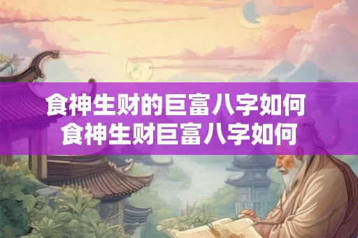 食神生财的巨富八字如何 食神生财巨富八字如何