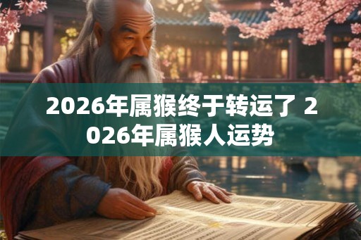 2026年属猴终于转运了 2026年属猴人运势