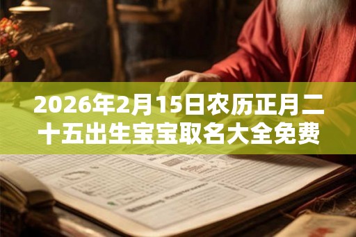 2026年2月15日农历正月二十五出生宝宝取名大全免费