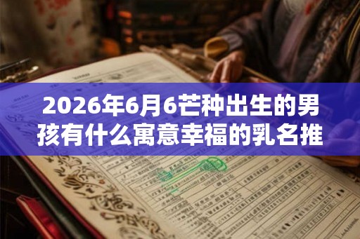 2026年6月6芒种出生的男孩有什么寓意幸福的乳名推荐