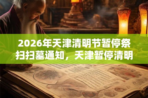 2026年天津清明节暂停祭扫扫墓通知，天津暂停清明祭扫